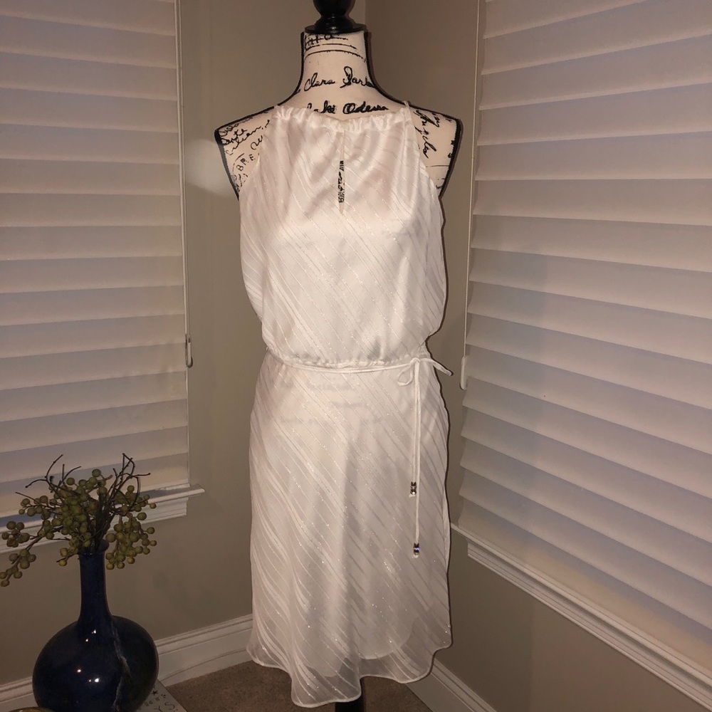 Cache white and silver dress